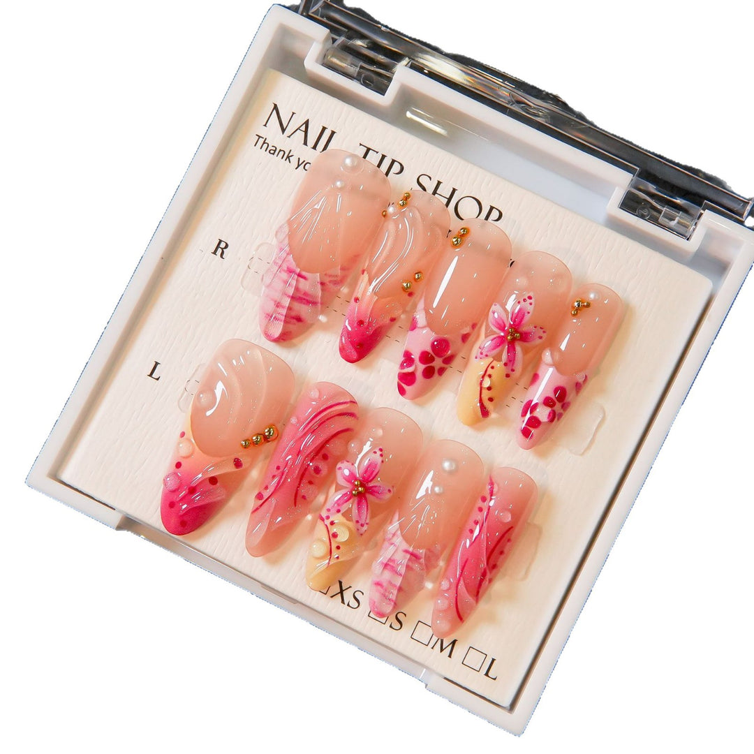 Artistic Floral Press-On Nails