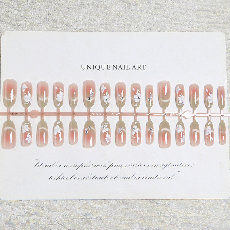 Artificial nail set with elegant floral accents Stornfield