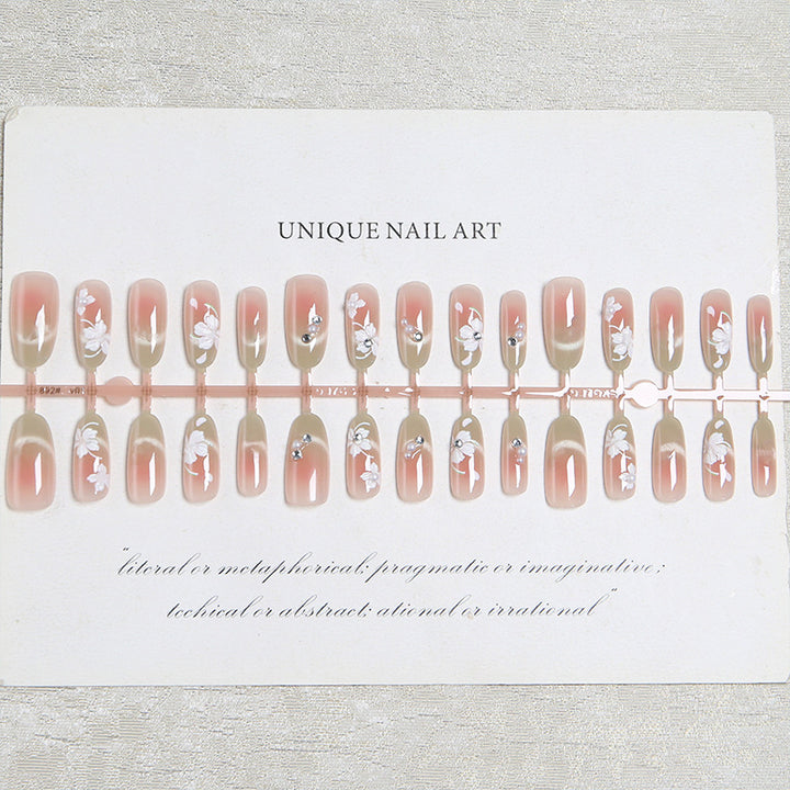 Artificial nail set with elegant floral accents Stornfield
