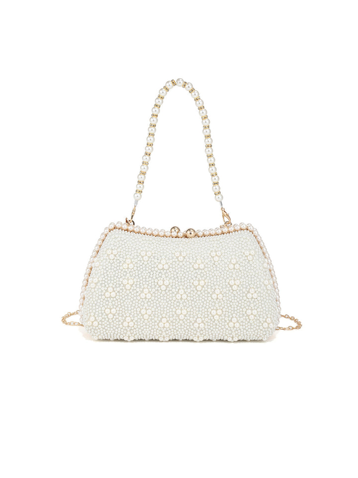 Pearl-Embellished Evening Handbag