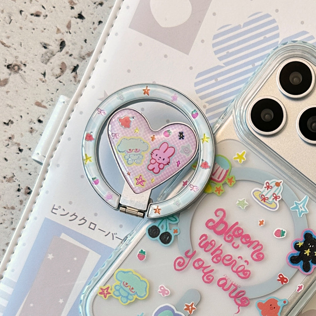 Heart-shaped Smartphone Finger Holder with Kawaii Design Stornfield