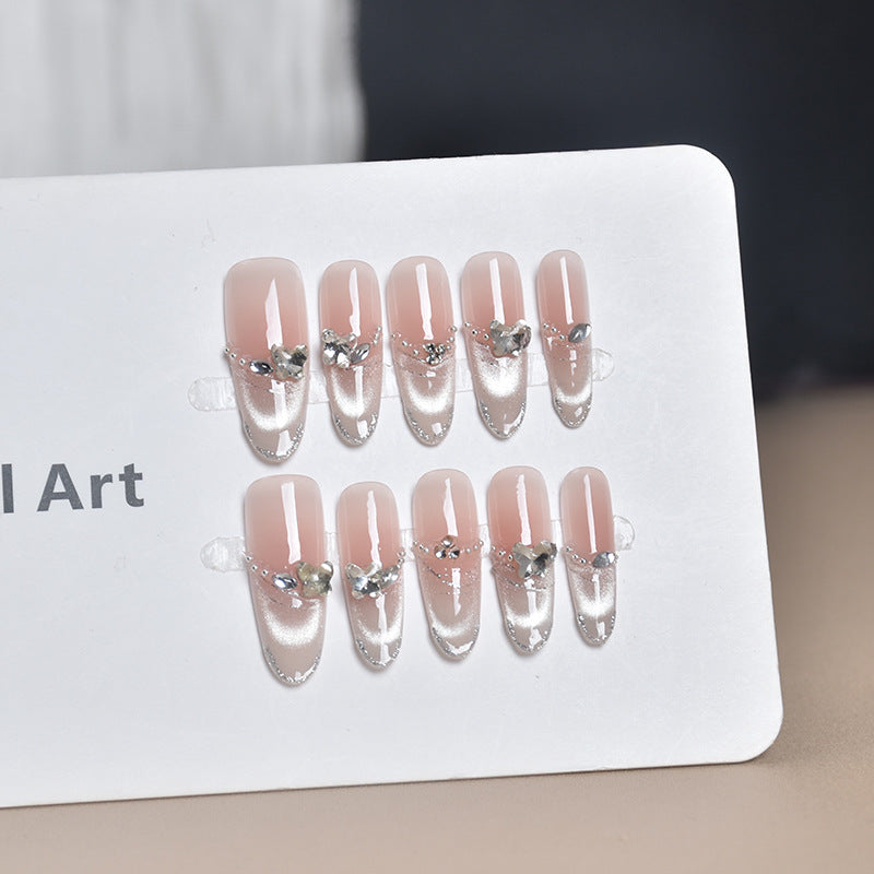 Elegant Decorative Press-On Nail Extensions with Pearls Stornfield