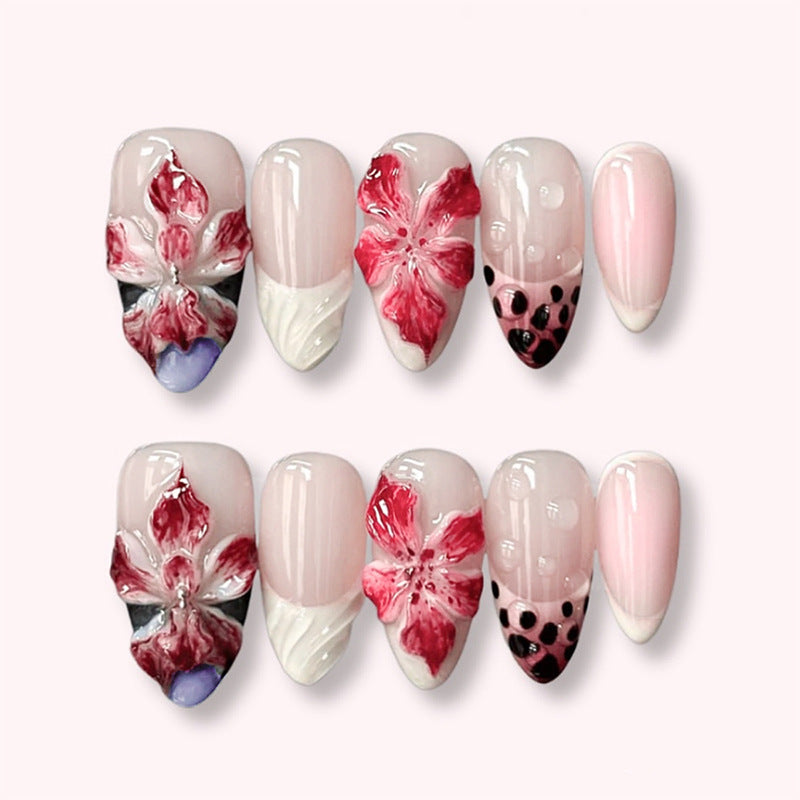 Floral Artistic Press-On Nail Set Stornfield