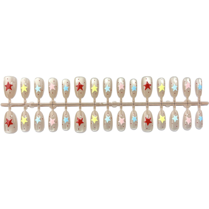 Artistic Star-Design Press-On Nail Set