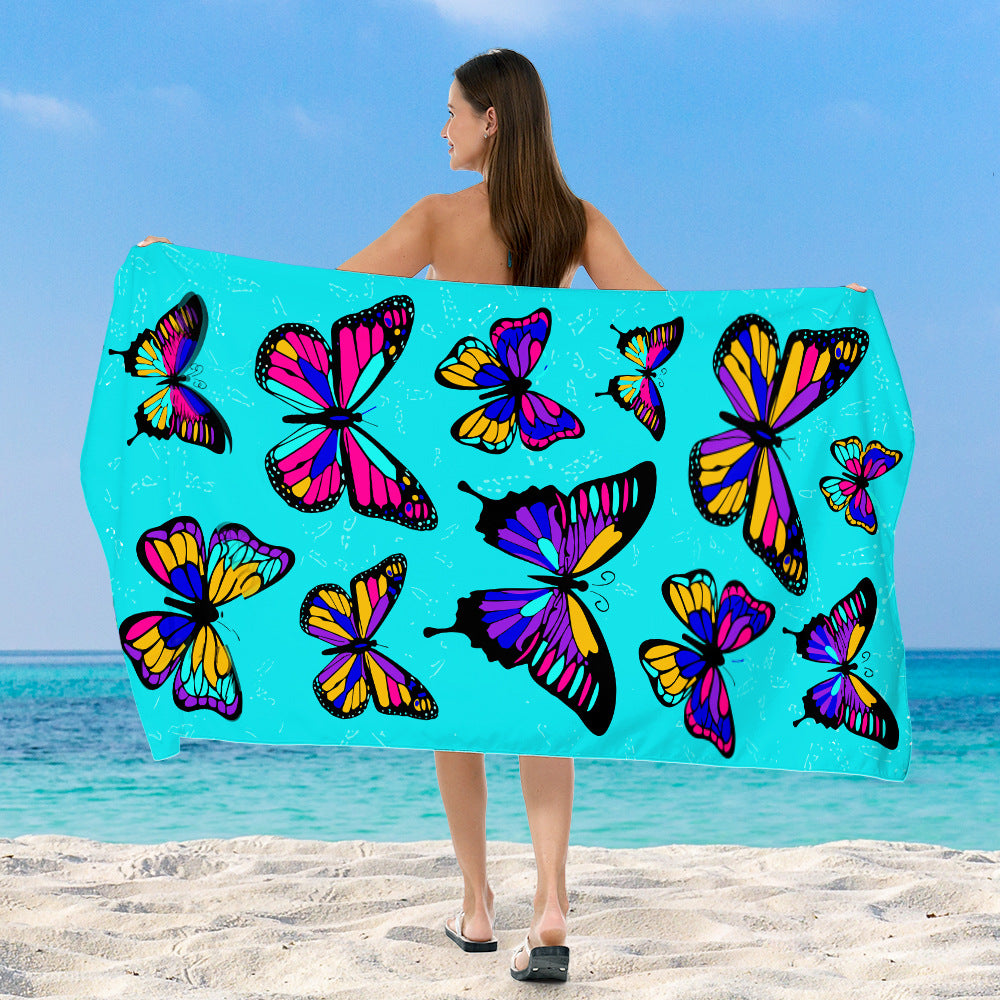 Beach towel with vibrant, colorful animal motif Stornfield