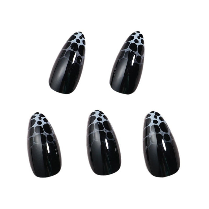 Artistic Press-On Nail Set with Geometric Design Stornfield