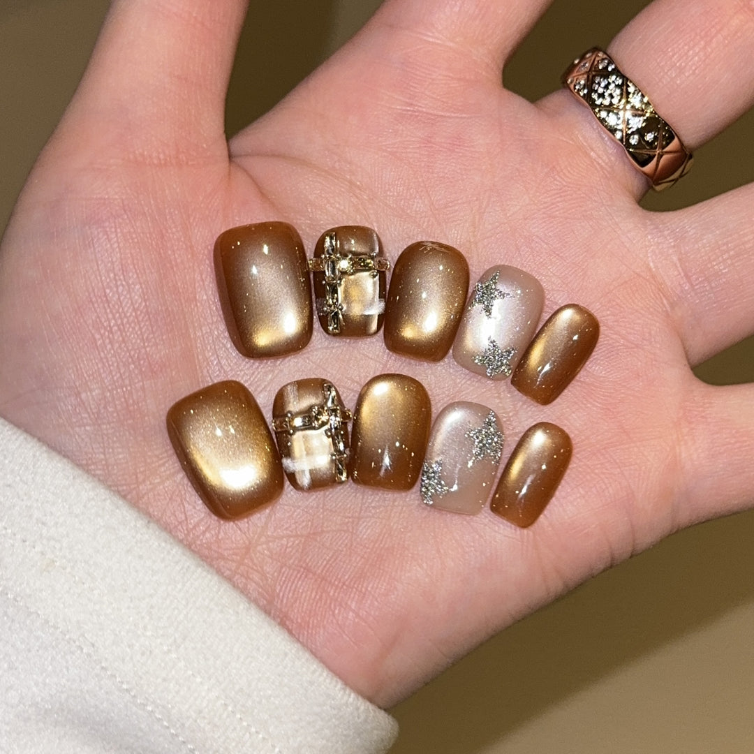Artificial Nail Set with Glitter and Jewelry Accents Stornfield