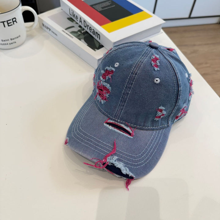 Women's Distressed Denim Baseball Cap Stornfield