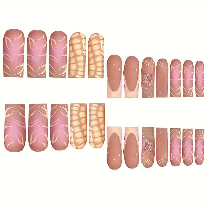 Chic 3D Floral Press-On Nail Art Stornfield