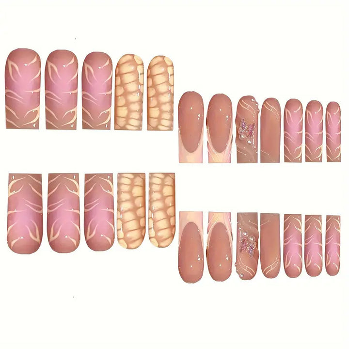 Chic 3D Floral Press-On Nail Art Stornfield