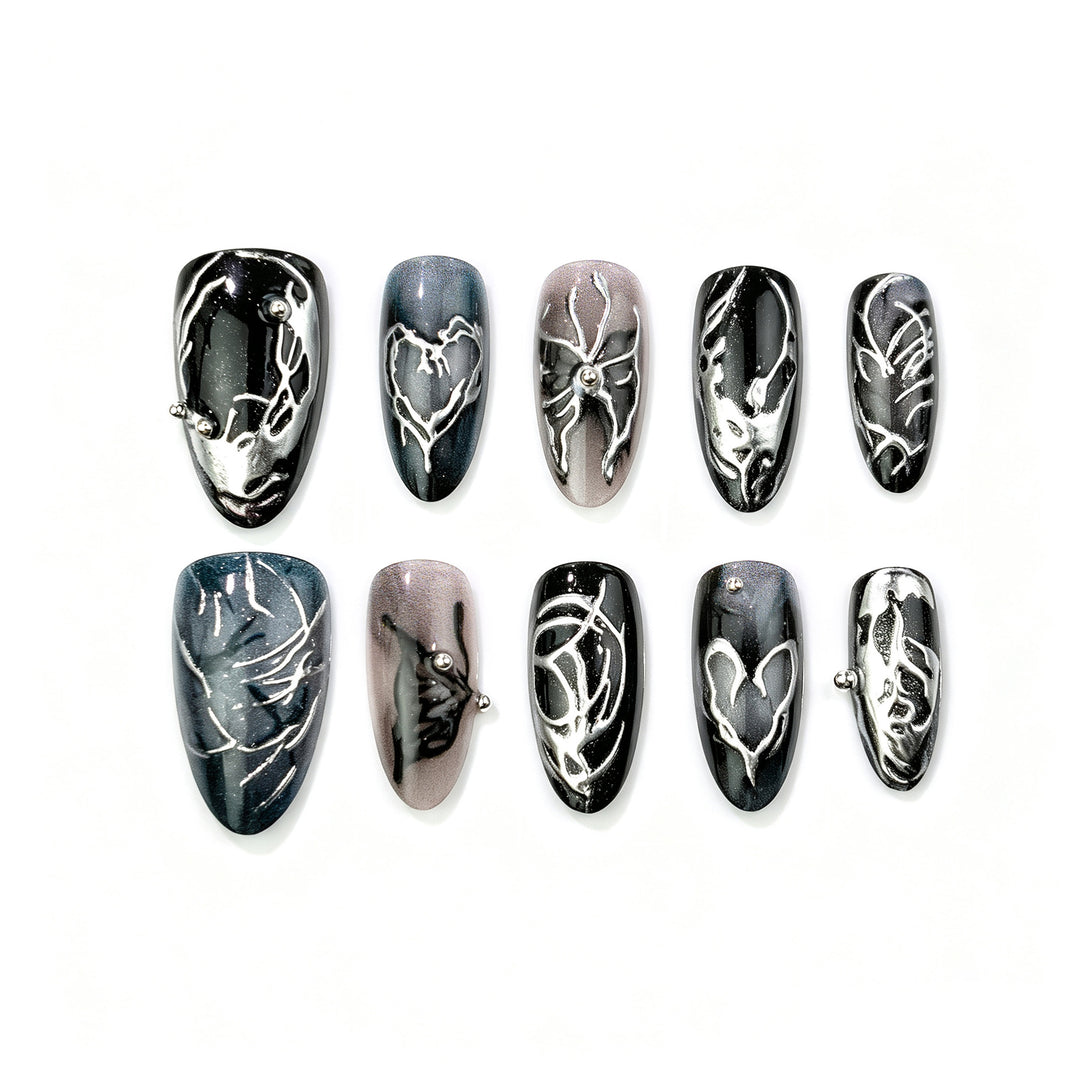 Artistic Gothic-Inspired Press-On Nail Set Stornfield