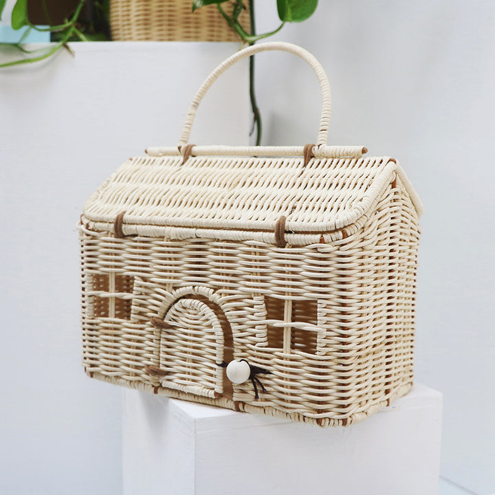 Handcrafted storage basket in the house design Stornfield