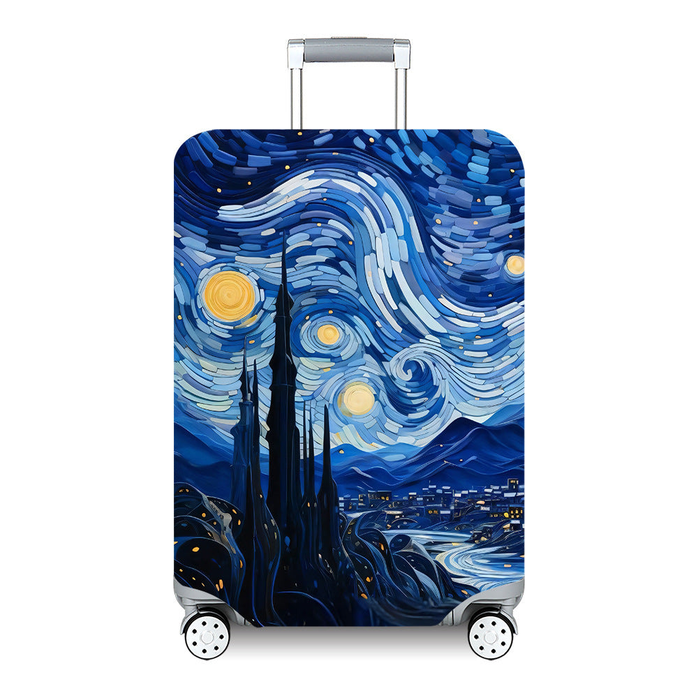 Unisex hard-shell travel suitcase with artistic landscape design Stornfield