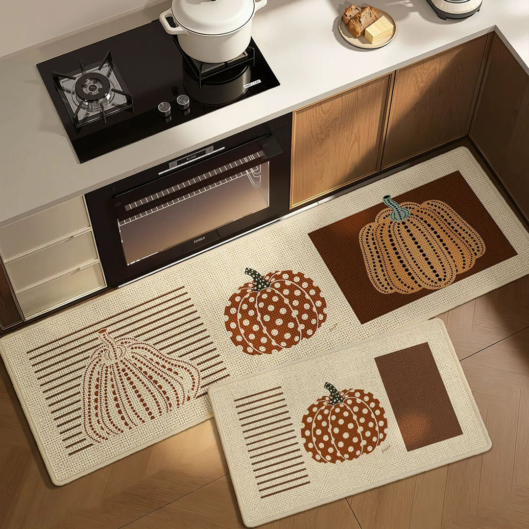 Pumpkin-Themed Kitchen Comfort Mat