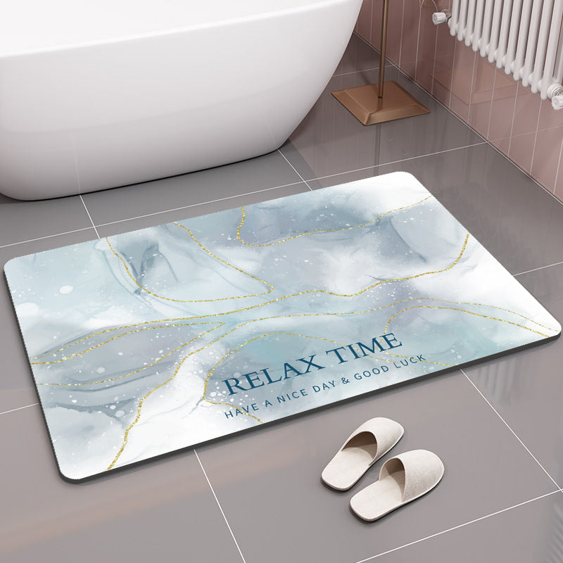 Geometric Patterned Memory Foam Bath Mat for Bathroom