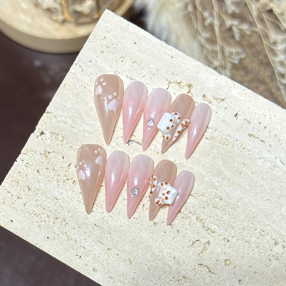 Artistic Long Stiletto Press-On Nails