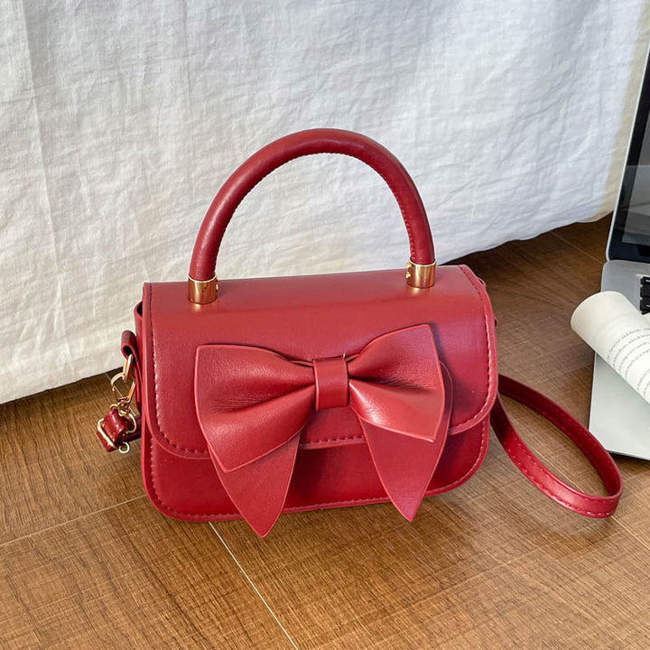 Bow-Accent Structured Handbag