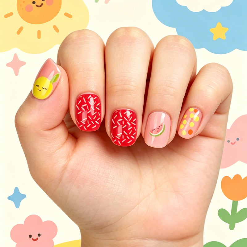 Nail art set with playful flamingo and stripe patterns Stornfield