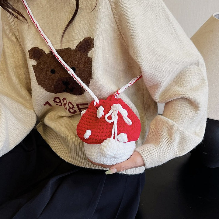 Cute Crochet Acorn-Themed Mini Backpack