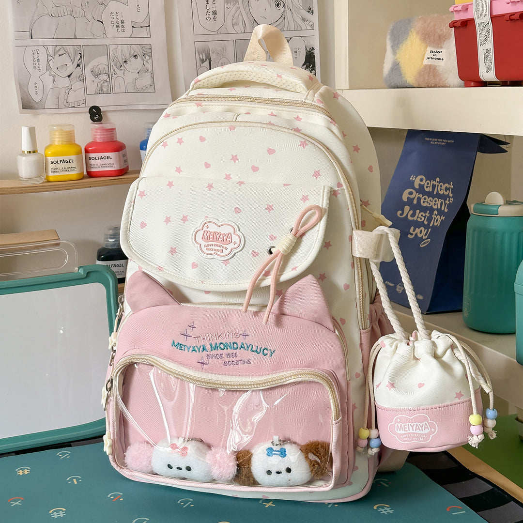 Stylish Water-Resistant Star-Patterned Backpack Stornfield