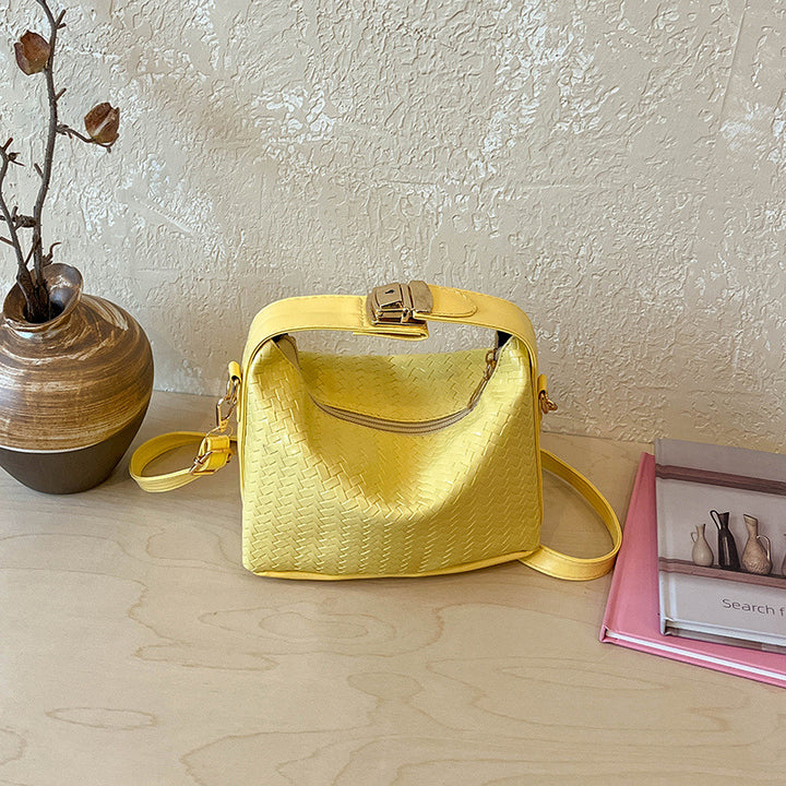 Woven Leather Hobo Handbag
