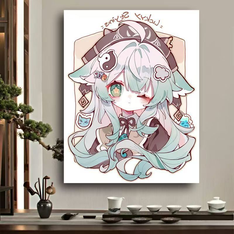 Whimsical Anime Character Canvas Art Stornfield