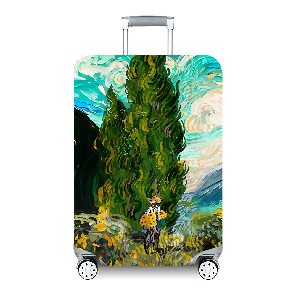 Unisex hard-shell travel suitcase with artistic landscape design Stornfield