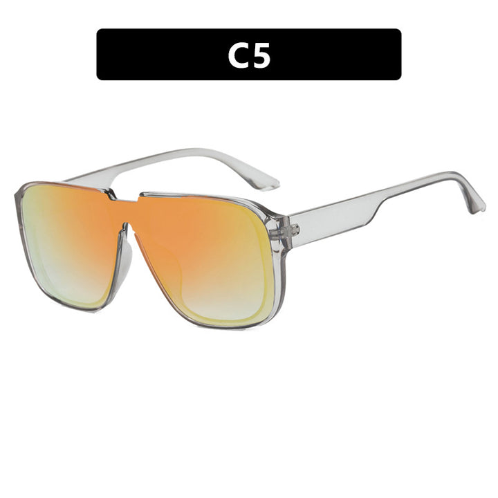 Ladies trendy square sunglasses with transparent green frame and protective UV filter Stornfield