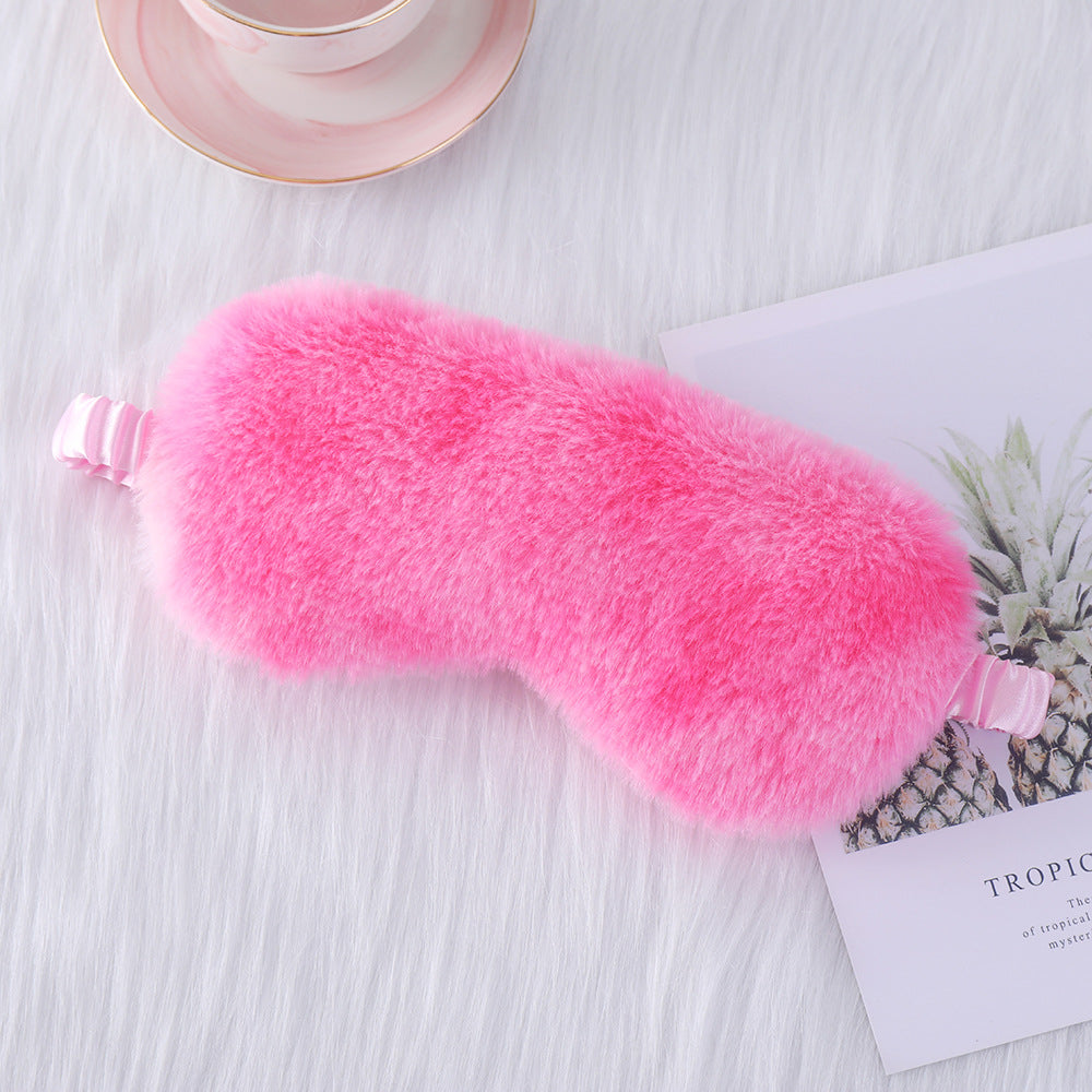 Women's cozy sleep mask made of plush with adjustable elastic band and lightproof inner lining Stornfield