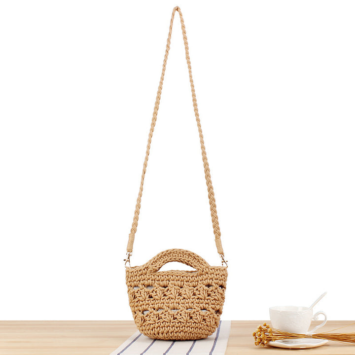 Playful macrame shoulder bag with braided handle Stornfield