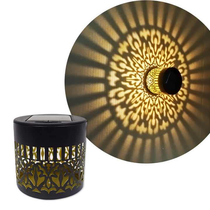 Decorative Solar Wall Lantern With Moroccan Cutout Projection Metal Outdoor Sconce Pair Stornfield