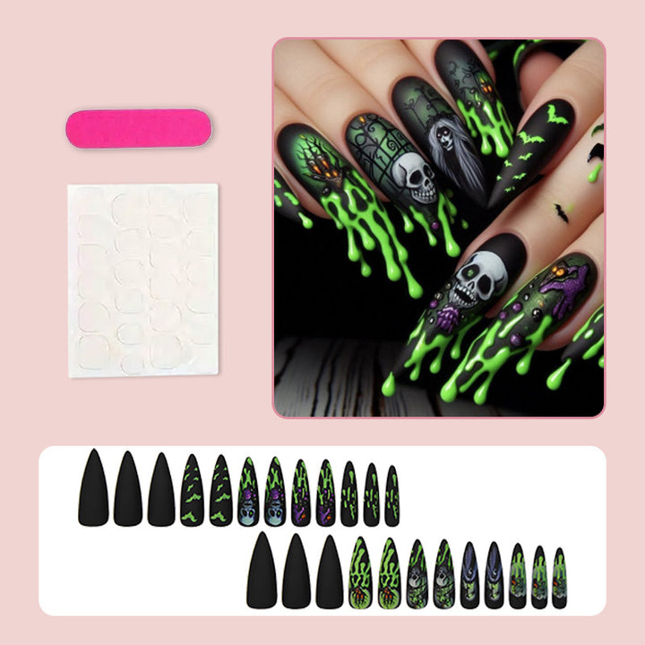 Art nail set with unique spooky designs Stornfield