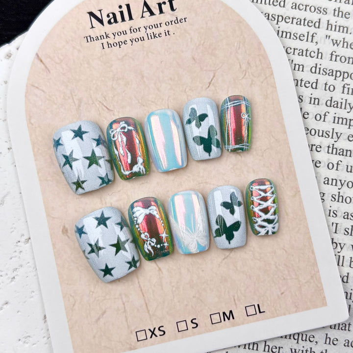 Customizable Butterfly-Themed Press-On Nail Set