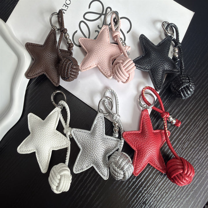 Leather Star Charm Keychain Stornfield