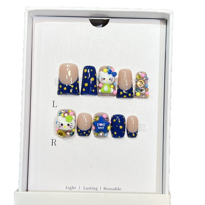 Playful Cartoon-Themed Press-On Nail Set Stornfield