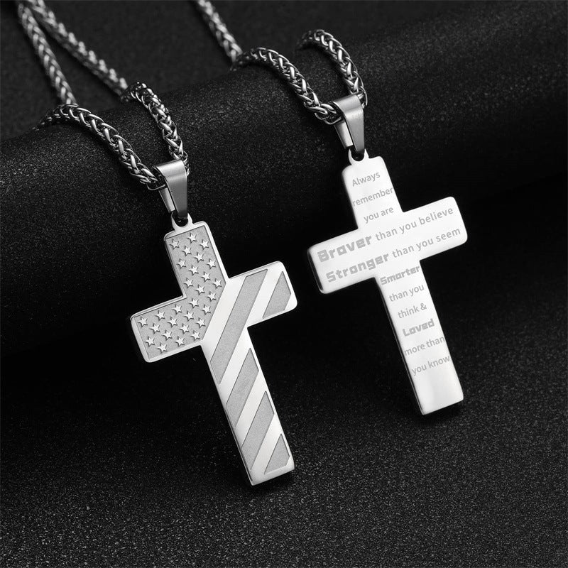Stornfield | IronPride Cross American Flag Cross Necklace