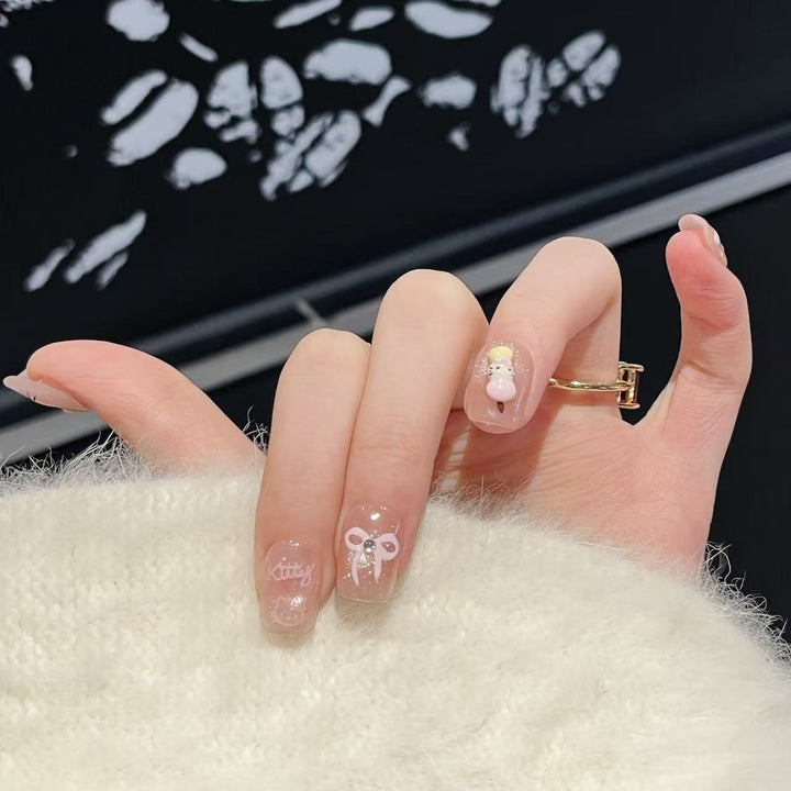 Whimsical Cartoon Character Press-On Nail Art Set Stornfield