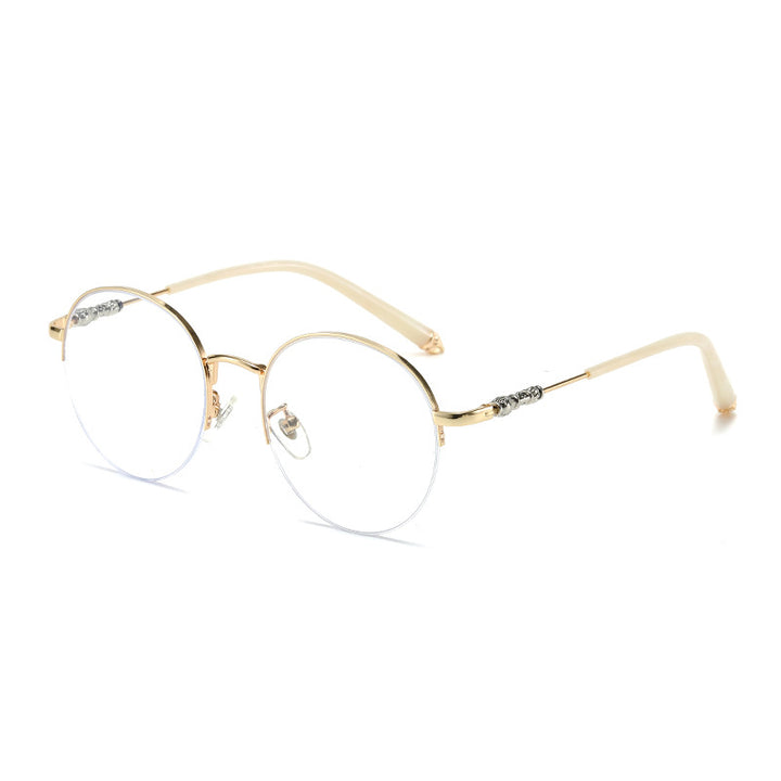 Women's round sunglasses with elegant metal frame and comfortable nose pads Stornfield