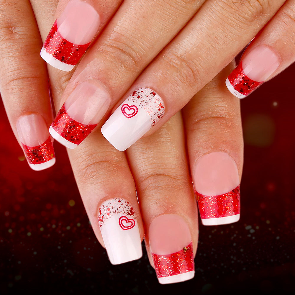 Romantic Glittery Press-On Nail Art Set Stornfield