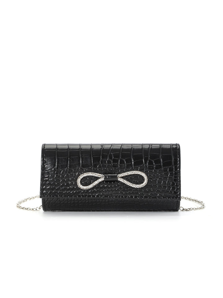 Crocodile-Embossed Evening Clutch