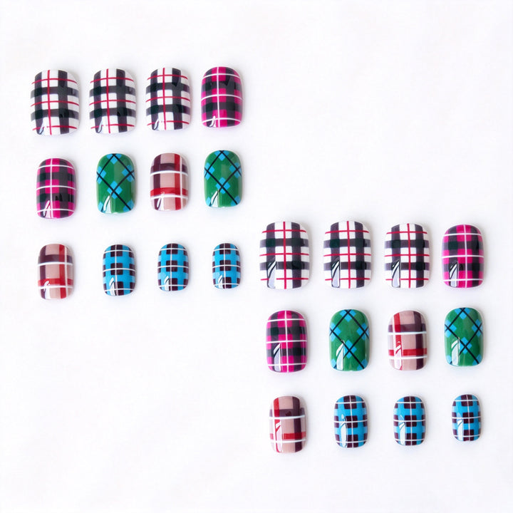 Plaid Pattern Nail Art Decals