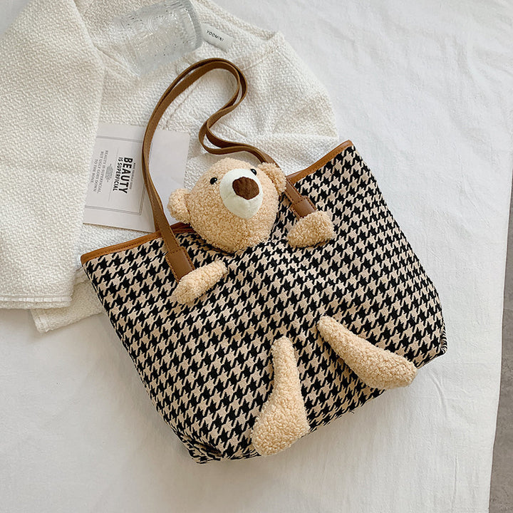 Fun Plush Bear Handle Tote Bag