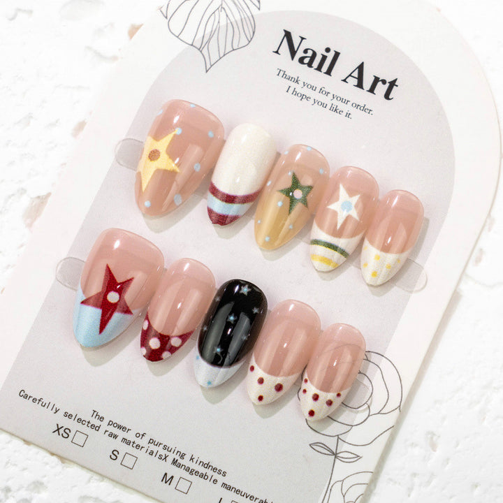 Creative Star Pattern Press-On Nail Set