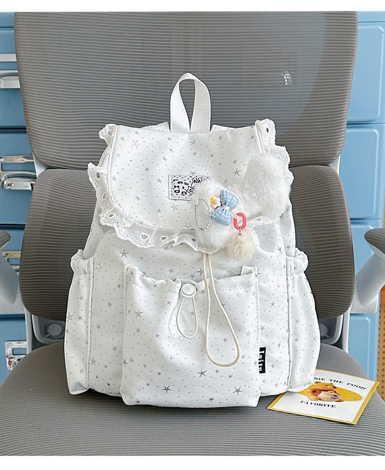 Star Print Ruffled Backpack Stornfield