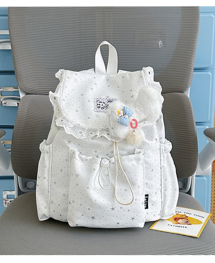 Star Print Ruffled Backpack Stornfield