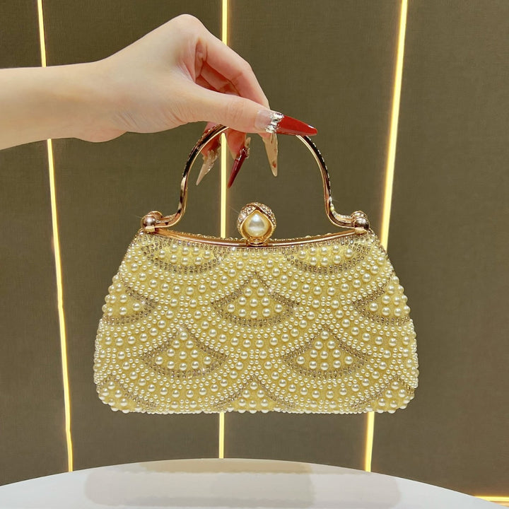 Vintage Pearl-Embellished Handbag