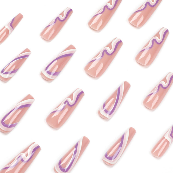Artful nail extensions with elegant wave pattern Stornfield