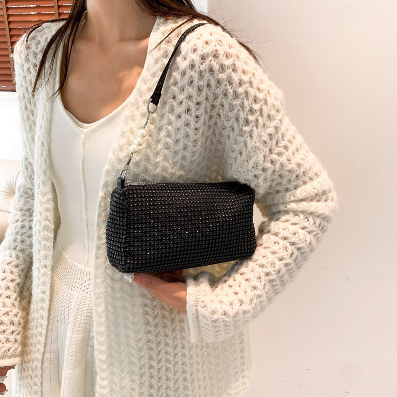 Elegant Crystal-Embellished Evening Clutch