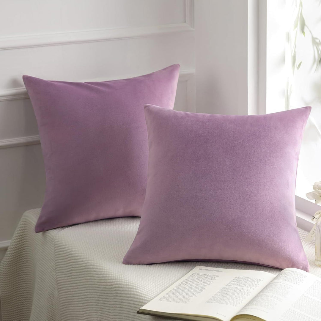 Plush Velvet Lumbar and Square Throw Pillow Covers