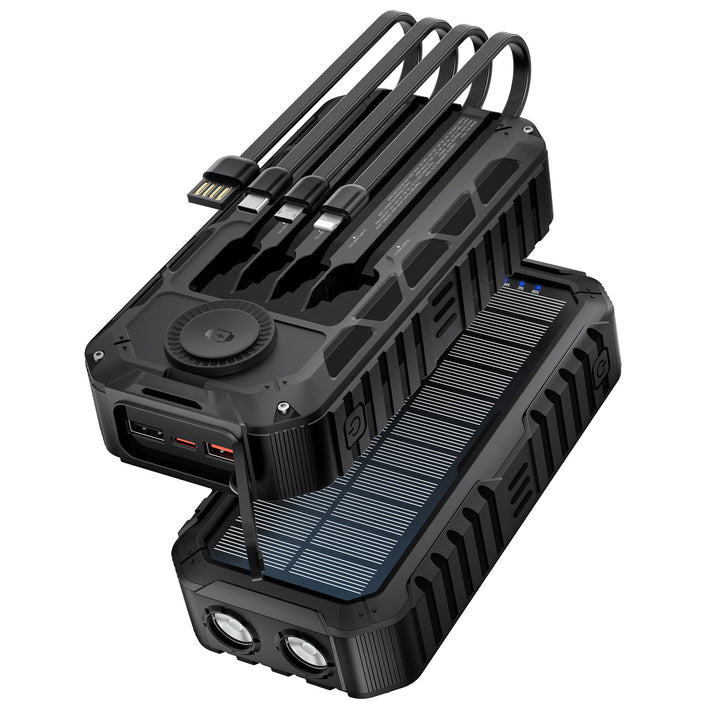 Multifunctional Solar Power Bank with Integrated LED Light Stornfield